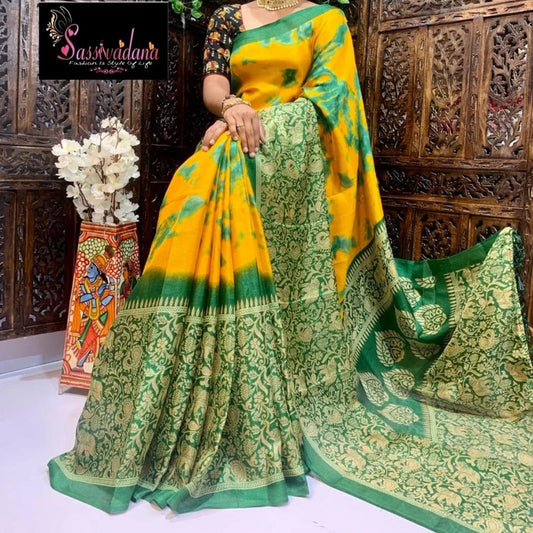 Beautiful  jute linen saree