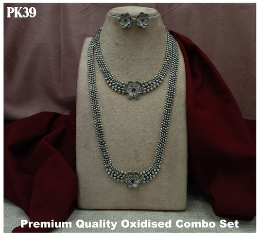 Premium Quality Oxidised Necklace set with Ear Rings