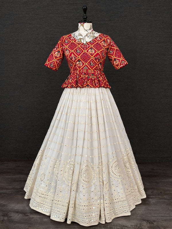 Buy Ivory Georgette Woven Sequins Enchanted Embroidered Blouse Lehenga Set  For Women by Priyanka Jain Online at Aza Fashions.
