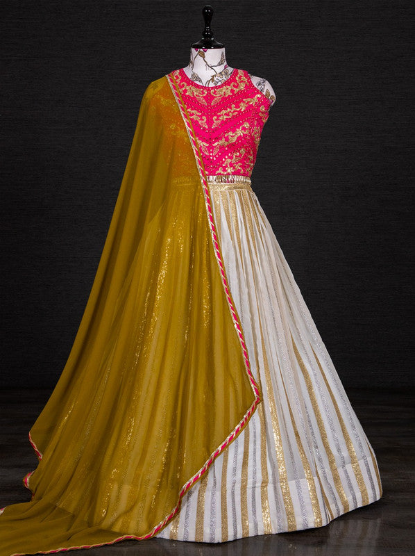 Deep Yellow Lehenga Set with Zari Embroidery and Gold Highlights - Seasons  India