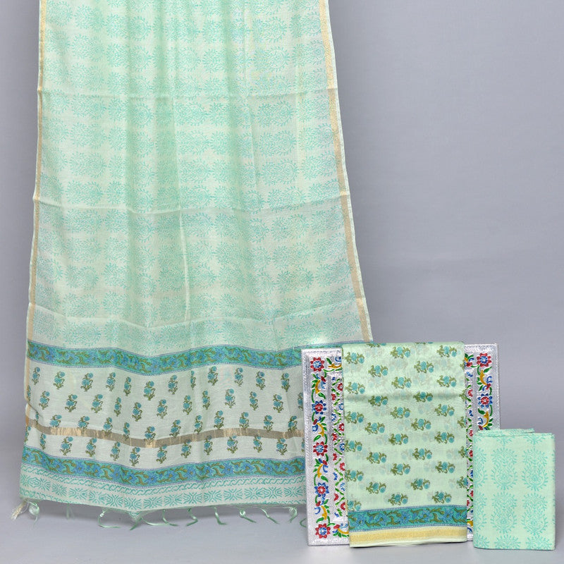 BEAUTIFUL CHANDERI SUIT WITH CHANDERI DUPATTA!!