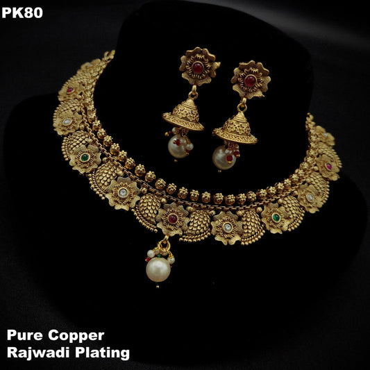 Premium Quality  Pure Copper Jewellery Necklace set with Ear Rings