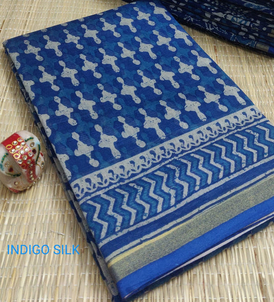 PURE COTTON SILK SAREE WITH GEOMETRICAL PRINT & PRINTED PALLU!!