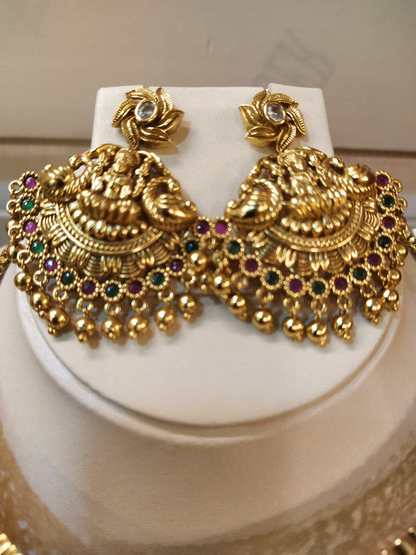 Exclusive Lakshmi Chocker set with Temple Ruby and Emrald!!