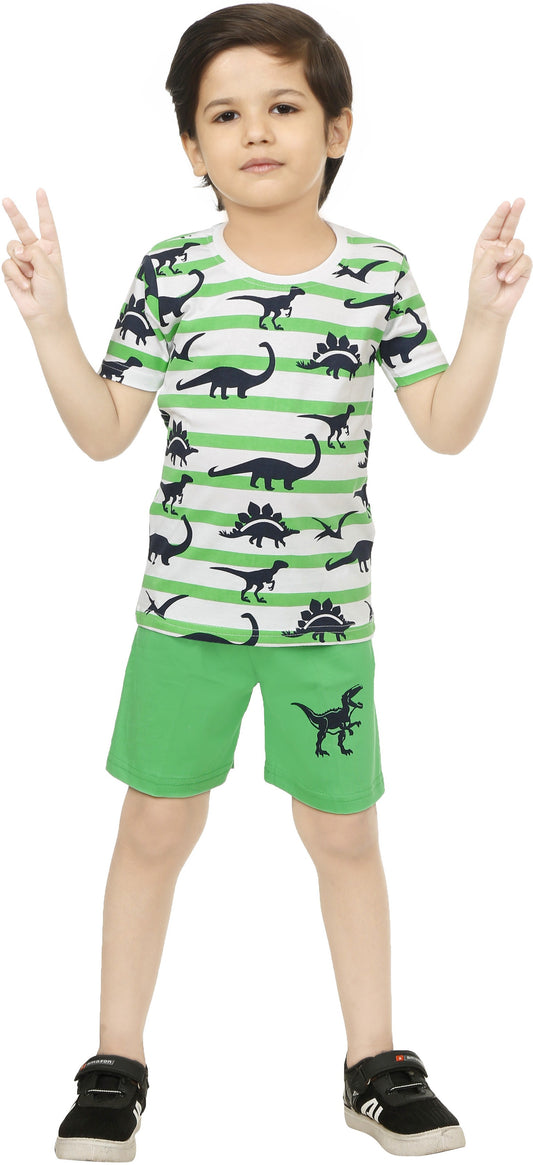 Green Coloured Cotton Boys & Girls ( Unisex) Daily wear T Shirt & Short!!