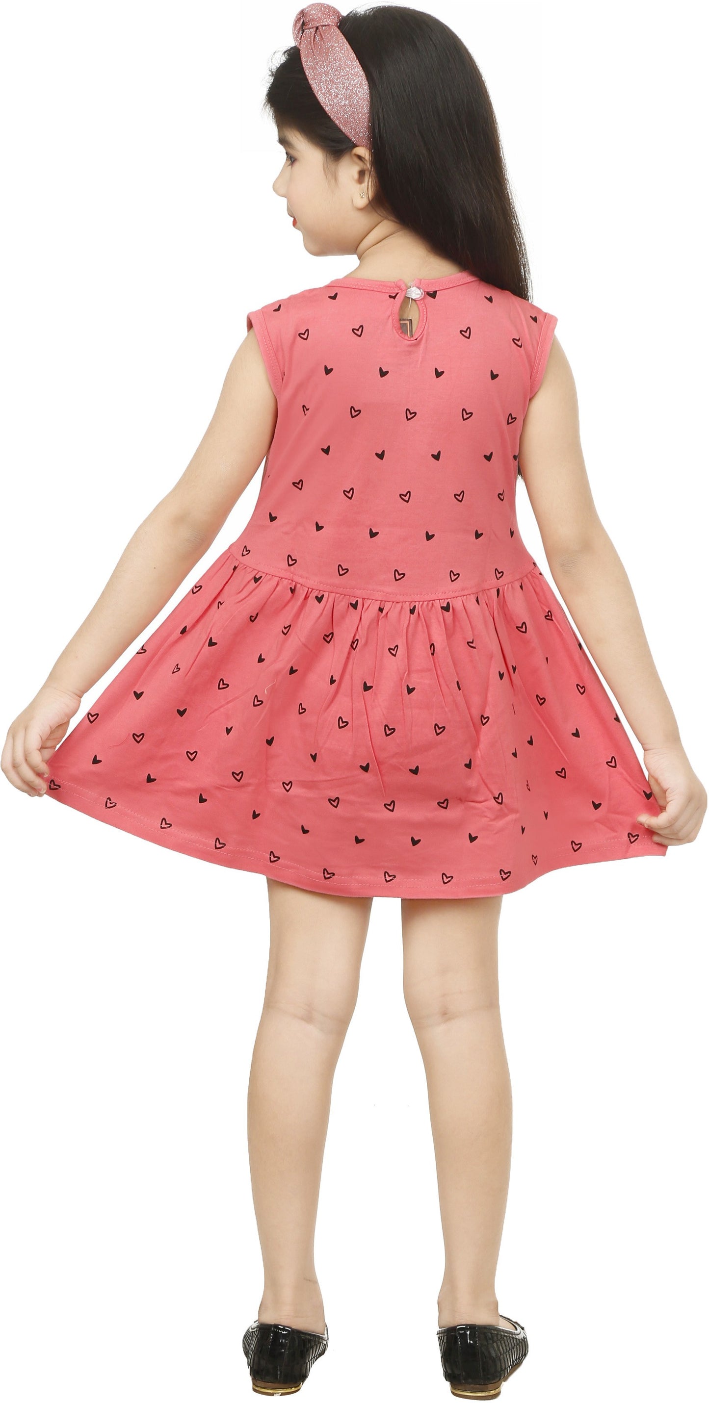 Pink Coloured Cotton Girls  Daily wear Frock!!