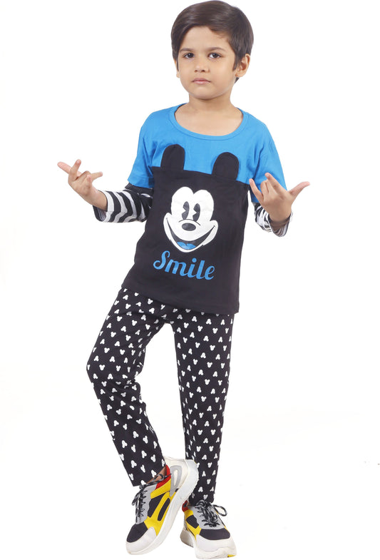 Blue Coloured Cotton Boys & Girls ( Unisex) Daily wear T Shirt & Pant!!