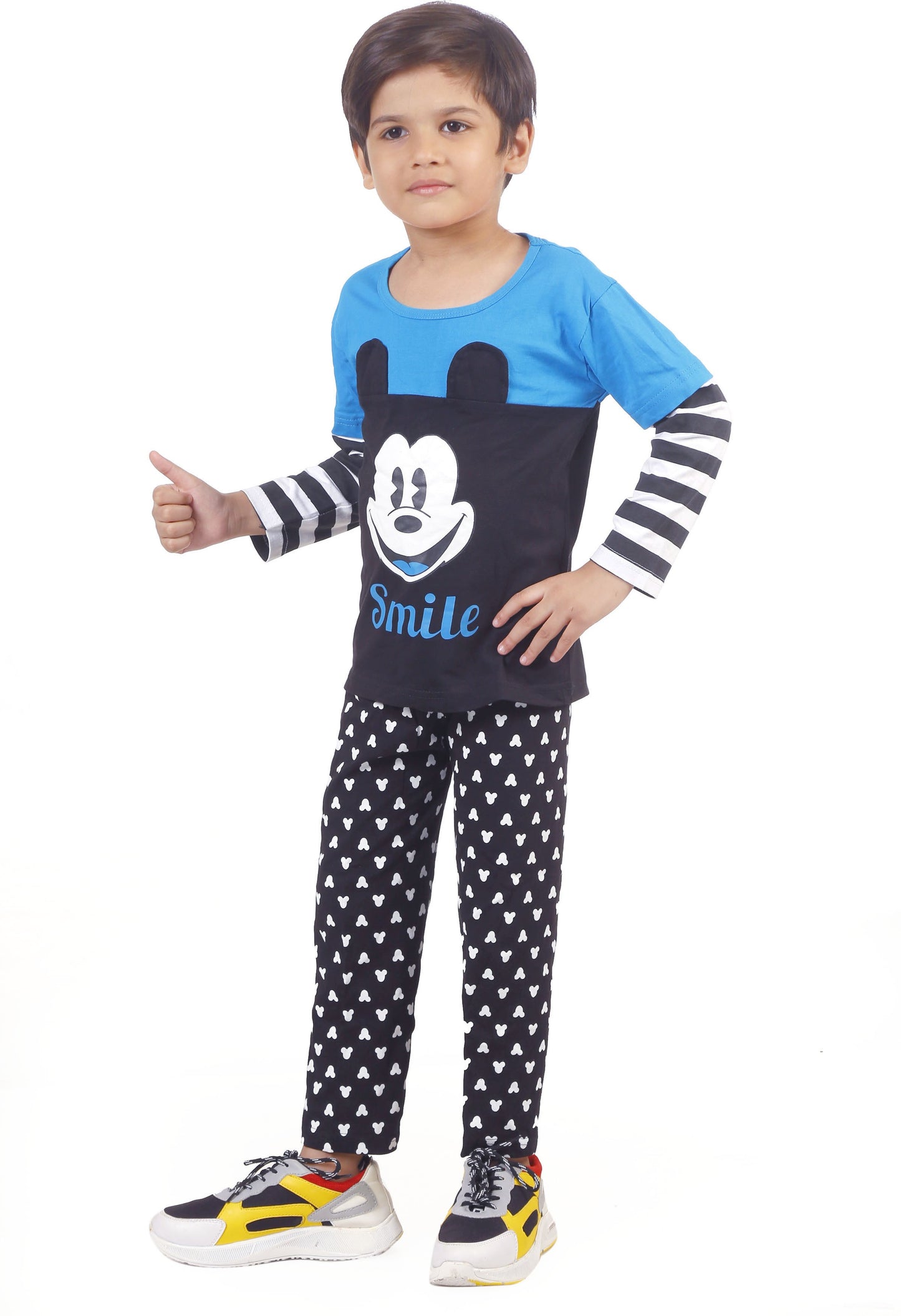 Blue Coloured Cotton Boys & Girls ( Unisex) Daily wear T Shirt & Pant!!