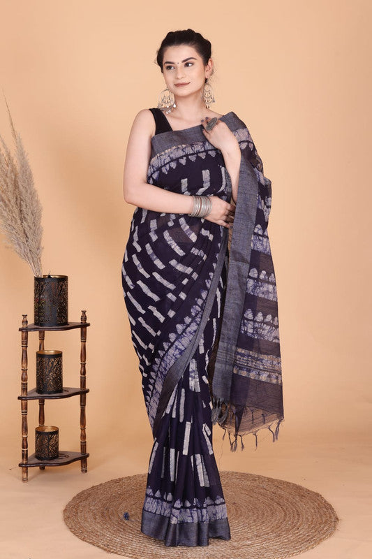 Beautiful Designer Linen  Saree