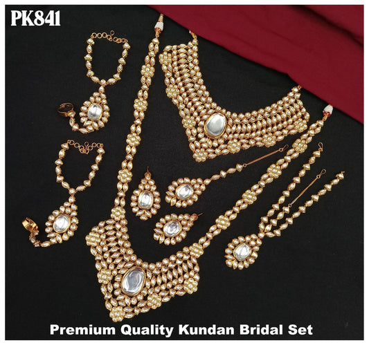 Premium Quality  Kundan Bridel Jewellery Necklace set with Ear Rings