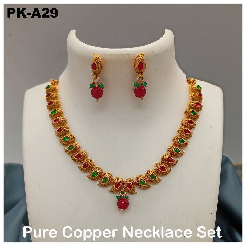 Premium Quality  Pure Copper Jewellery Necklace set with Ear Rings