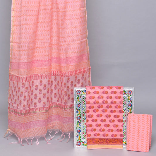 BEAUTIFUL CHANDERI SUIT WITH CHANDERI DUPATTA!!