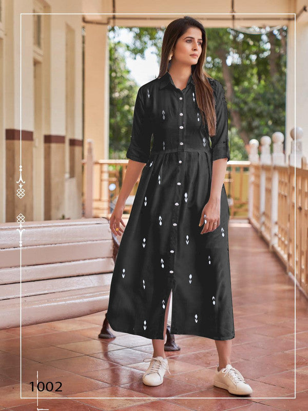 Rayon Gown Kurtis with Digital Print-Roys4394