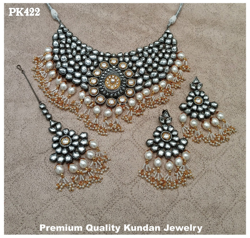 Premium Quality  Kundan Jewellery Necklace set with Ear Rings