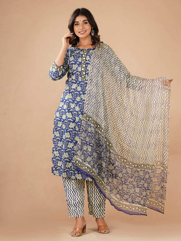 Designer Fully Stitched Suits with Bottom and Dupatta