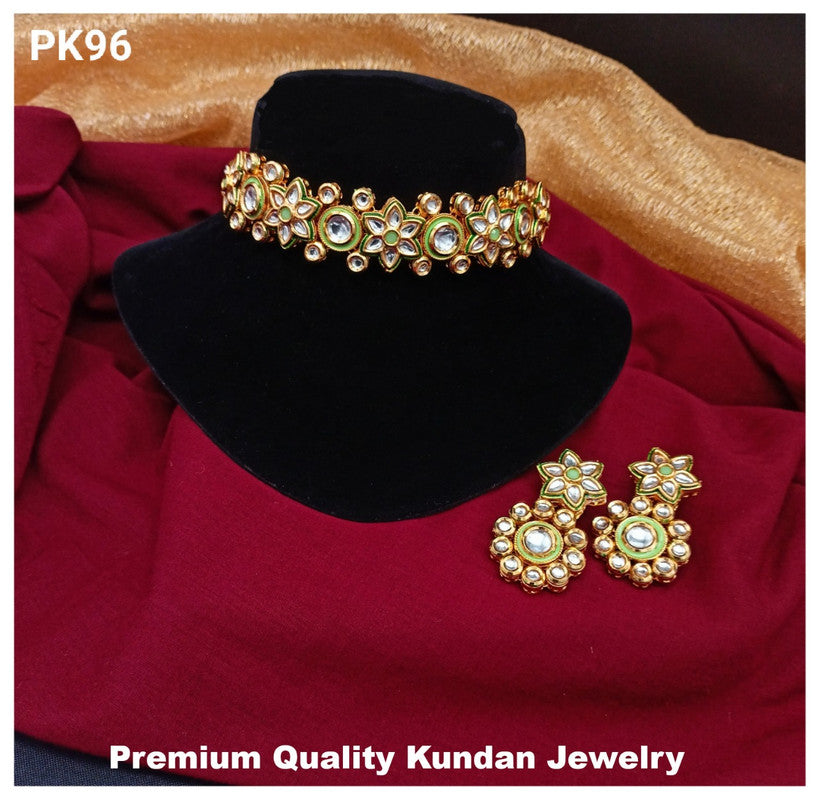 Premium Quality  Kundan Jewellery Necklace set with Ear Rings