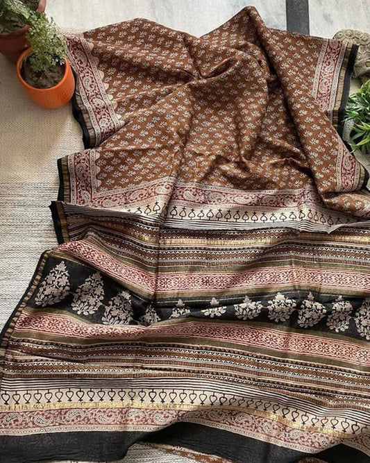 Digital Printed Chanderi Silk Saree!!