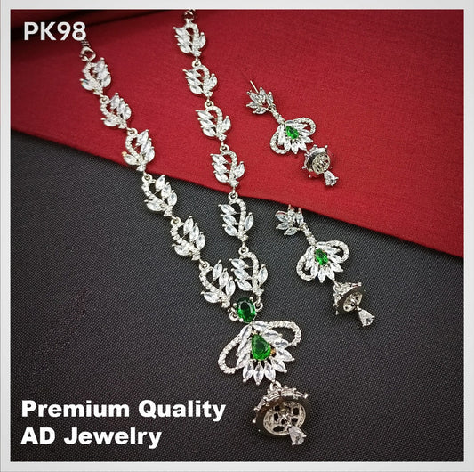 Premium Quality American Diamond Necklace set with Ear Rings