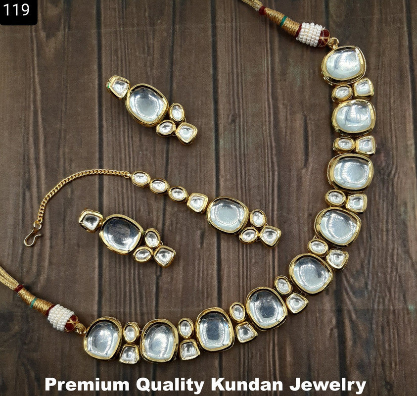 Premium Quality  Kundan Jewellery Necklace set with Ear Rings