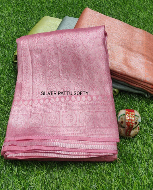 SILVER KUBERA PATTU FABULOUS SOFT SILK SAREE!!