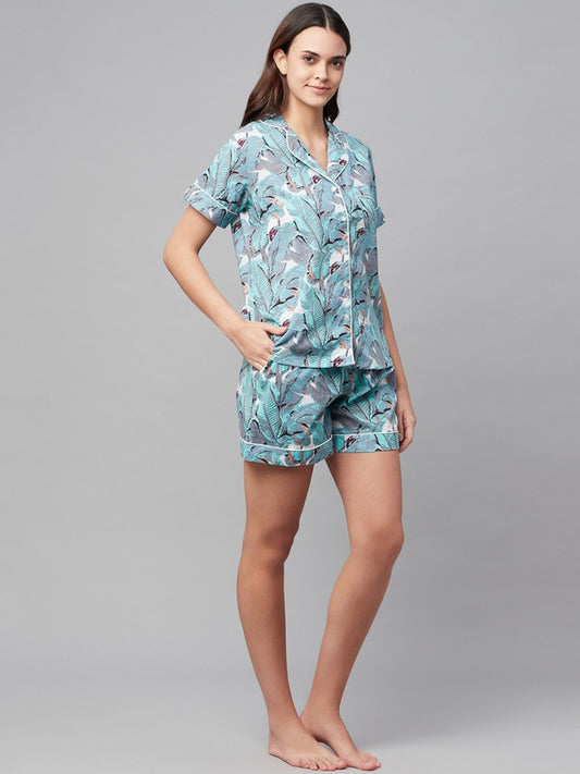 Printed Night Suit- Top and Short