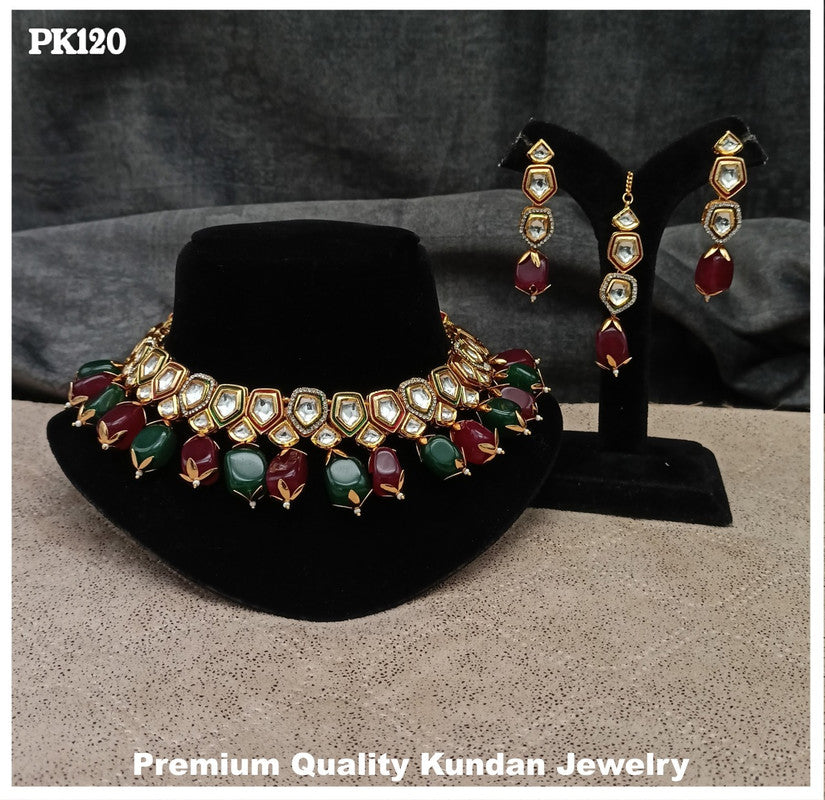 Premium Quality  Kundan Jewellery Necklace set with Ear Rings