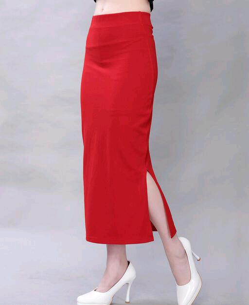 Red Coloured Cotton Lycra Saree Shape wear!!