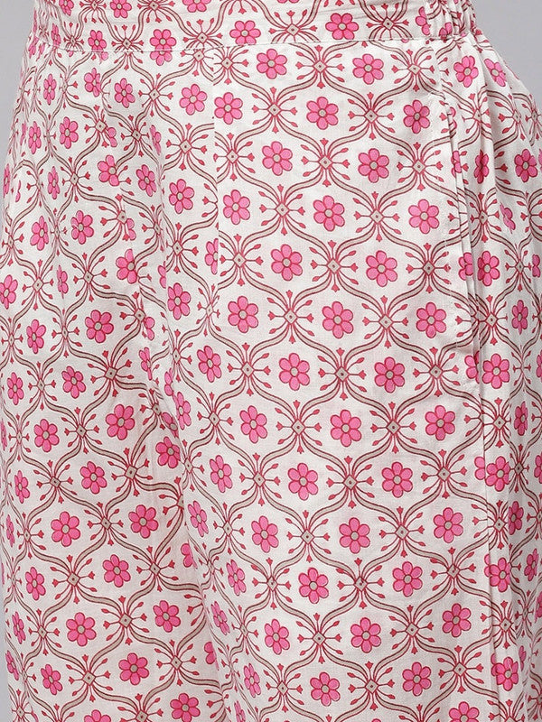 Pink printed Kurta with Trousers & dupatta!!