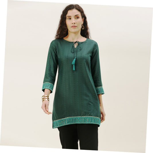 Embroidered Shirt Top With Sequence