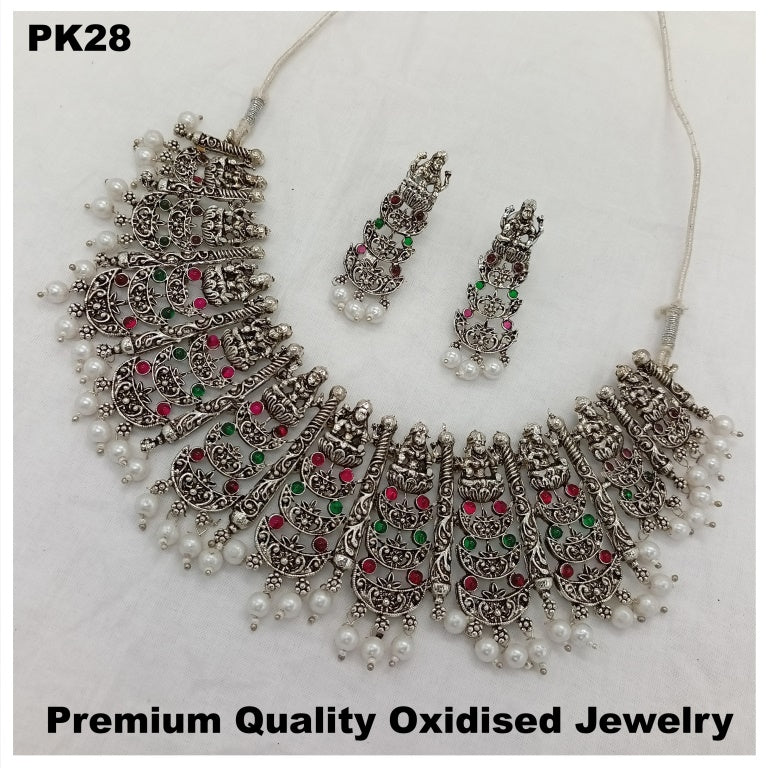 Premium Quality Oxidised Necklace set with Ear Rings