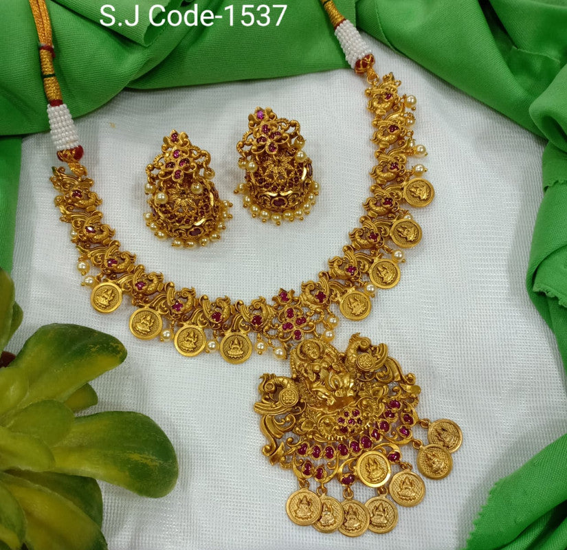 Premium Quality  Gold plated Jewellery Necklace set with Ear Rings