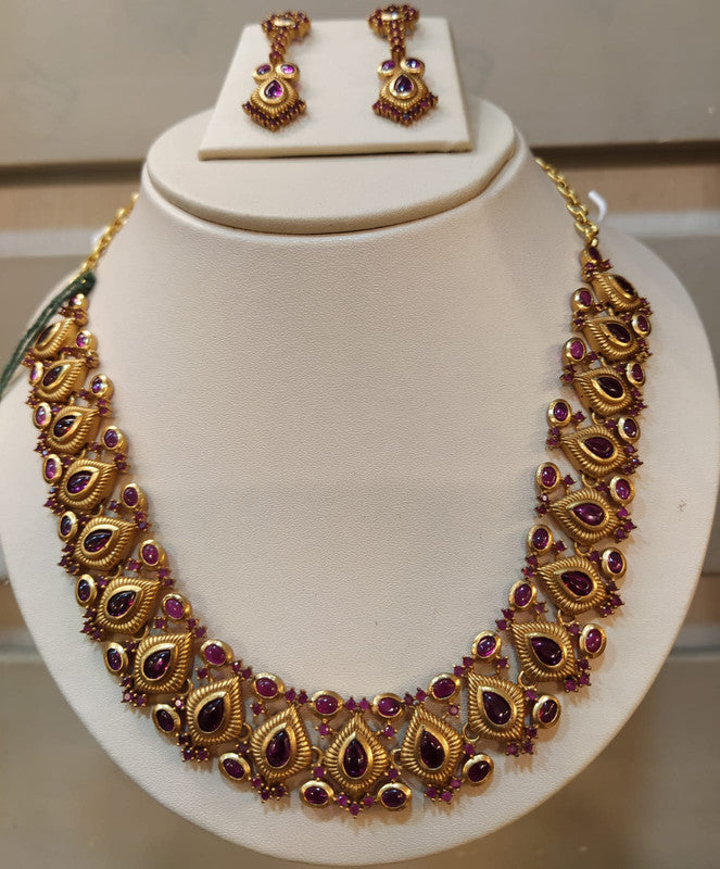 Exclusive Ruby Necklace Set with Ear Rings !!