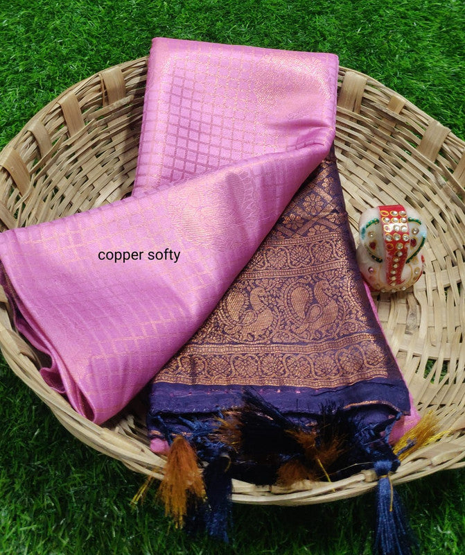 COPPER PEACOCK SOFTY Soft Silk saree