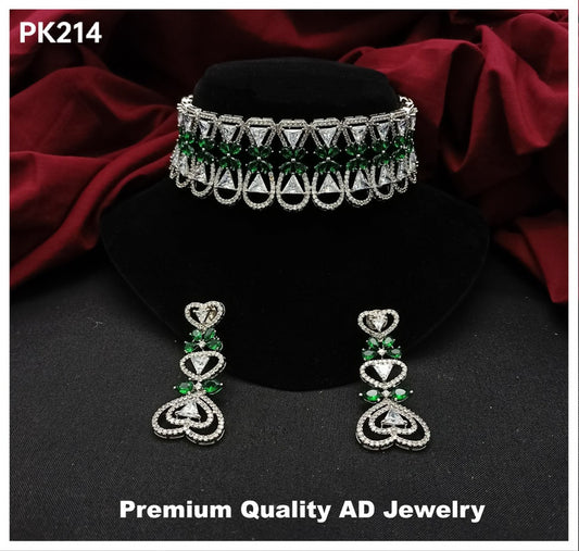 Premium Quality American Diamond Necklace set with Ear Rings