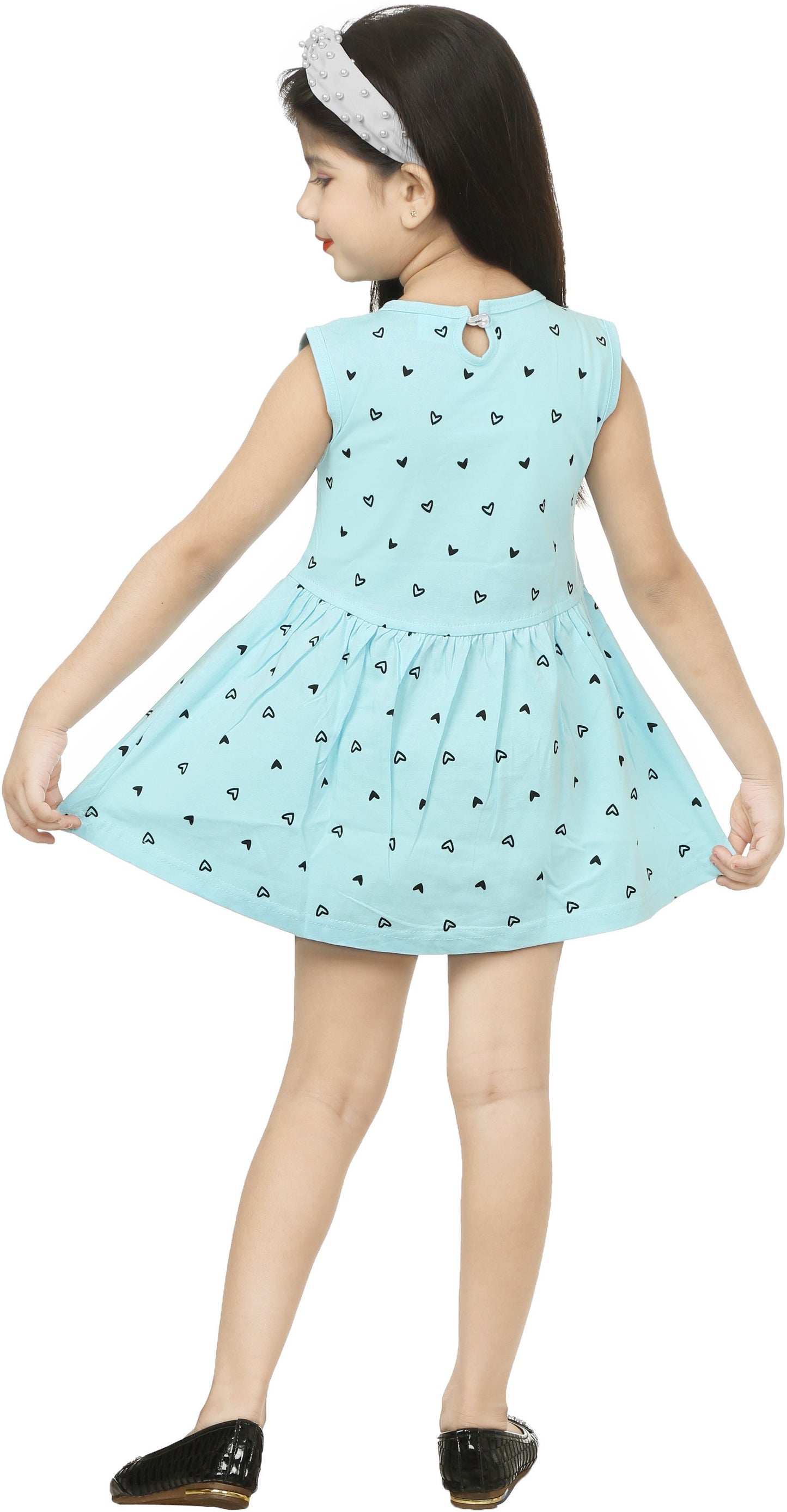 Blue Coloured Cotton Girls  Daily wear Frock!!