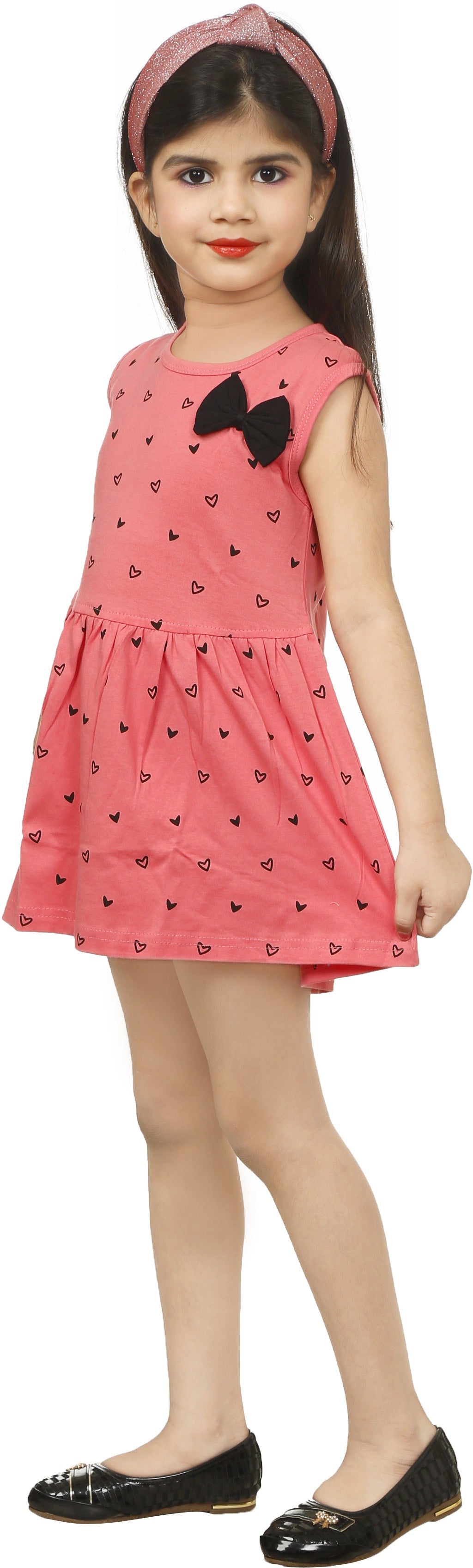 Pink Coloured Cotton Girls  Daily wear Frock!!