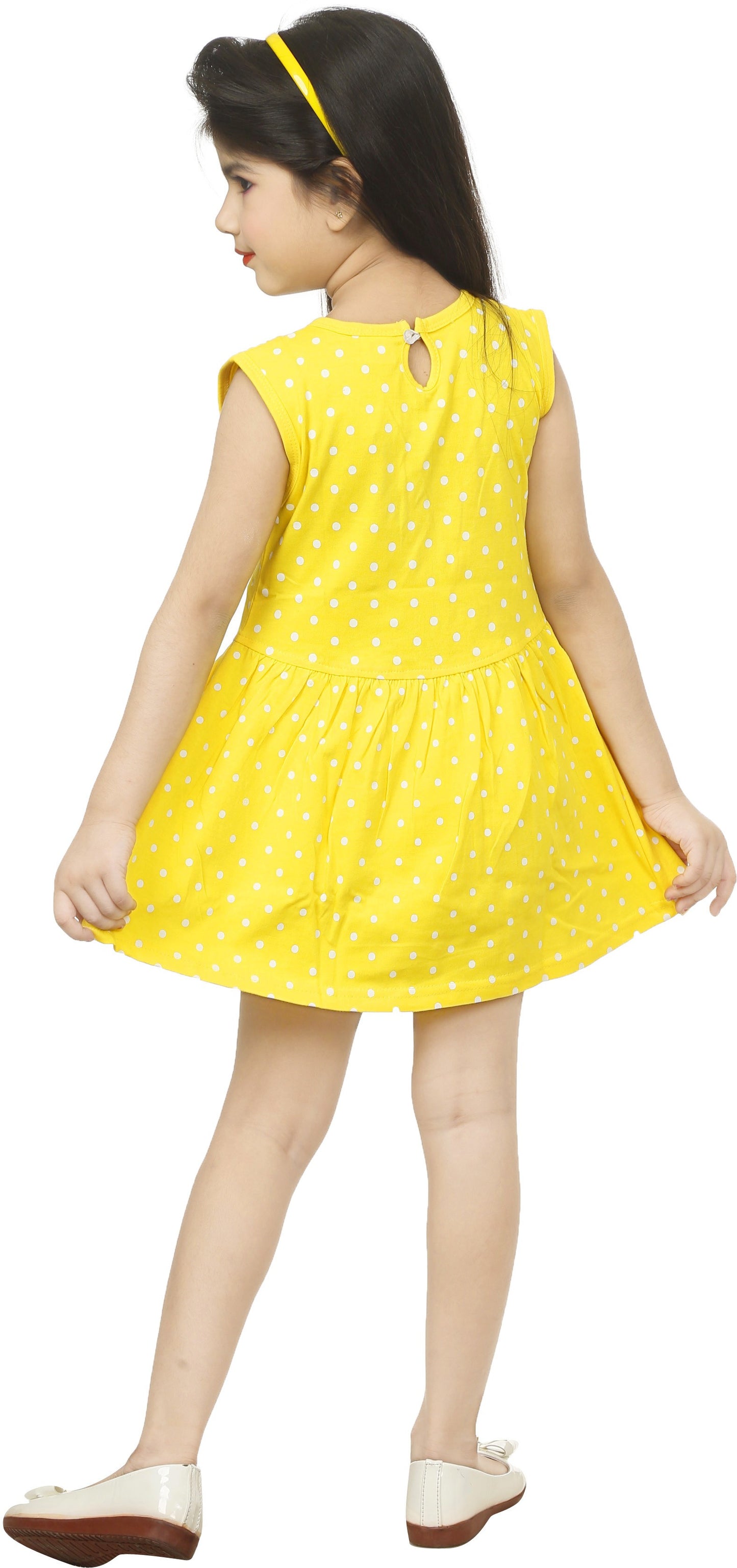 Yellow Coloured Cotton Girls  Daily wear Frock!!