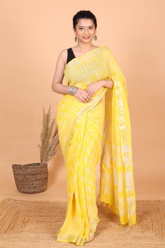 Beautiful Designer Linen  Saree