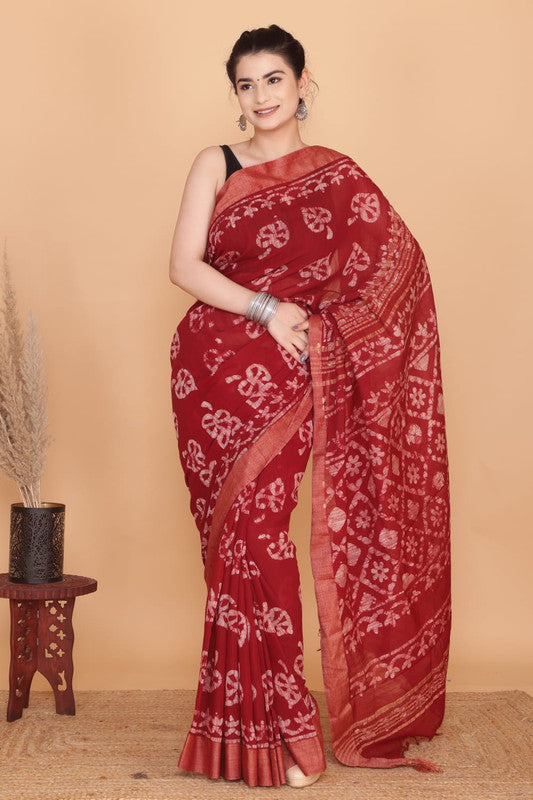 Beautiful Designer Linen  Saree