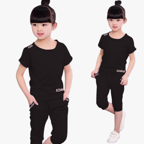 Black Coloured Lycra Girls Daily wear Top & Short Pant!!