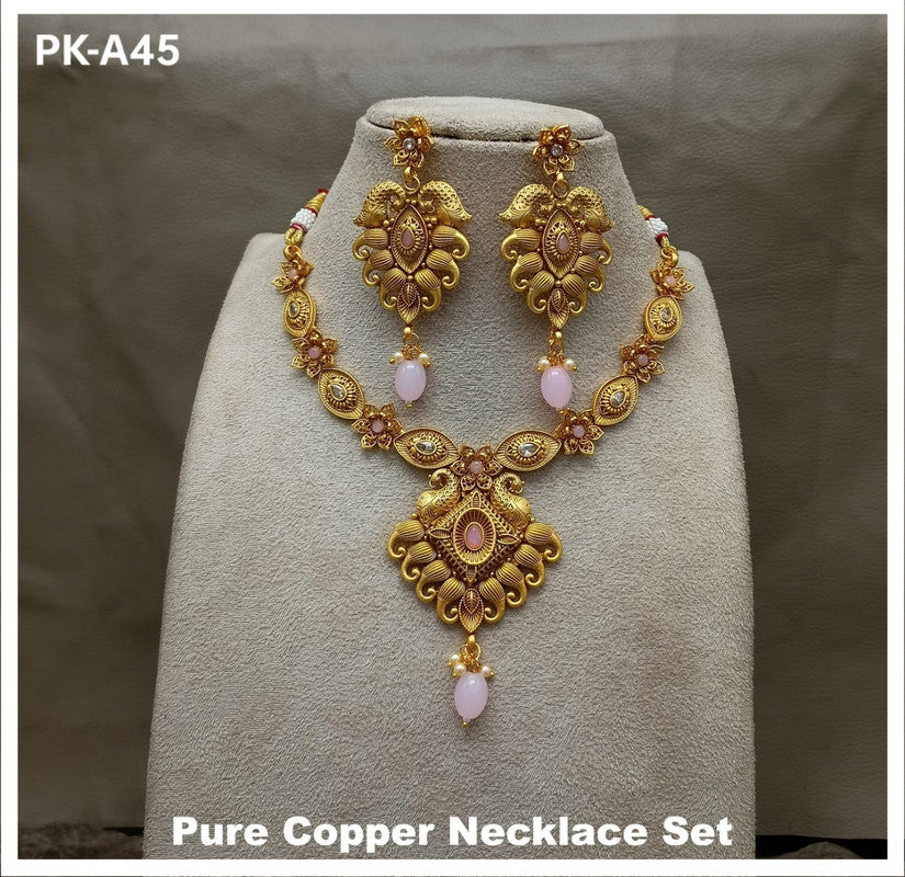 Premium Quality  Pure Copper Jewellery Necklace set with Ear Rings