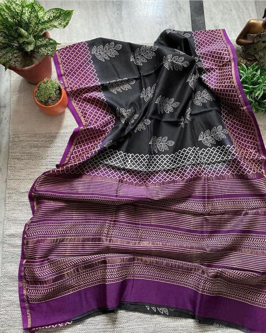 Digital Printed Chanderi Silk Saree!!