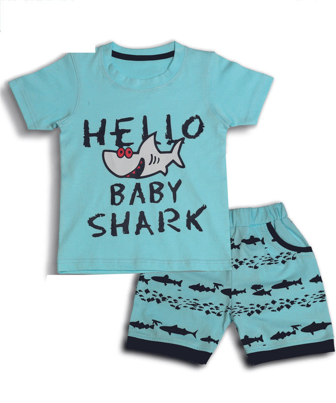 P Blue Coloured Boys Baba Suit set!!