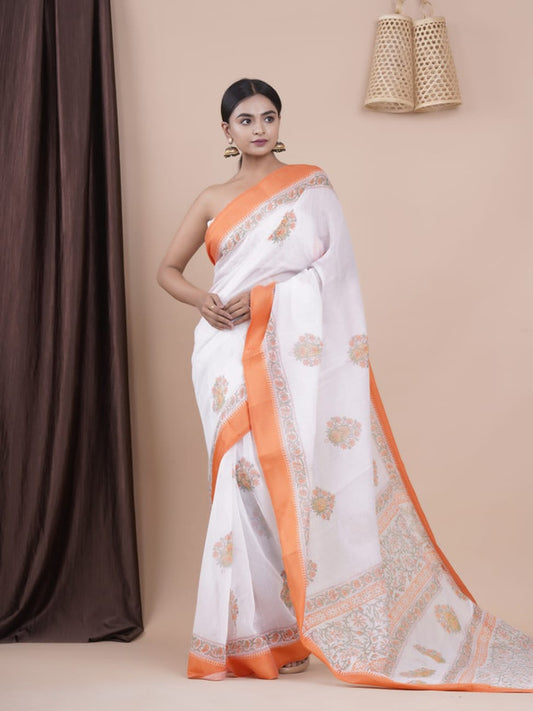 New Hand block printed Saree