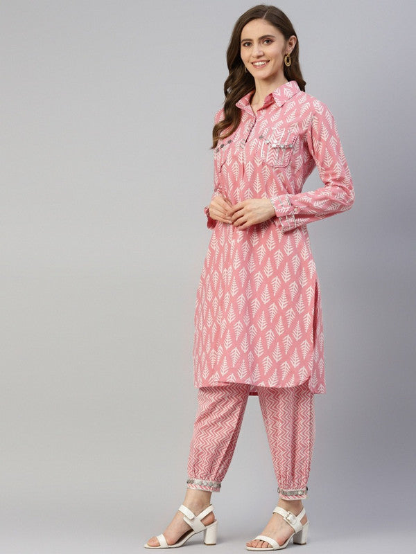 Pink Ethnic Motifs Print Kurta with Harem Pants!!