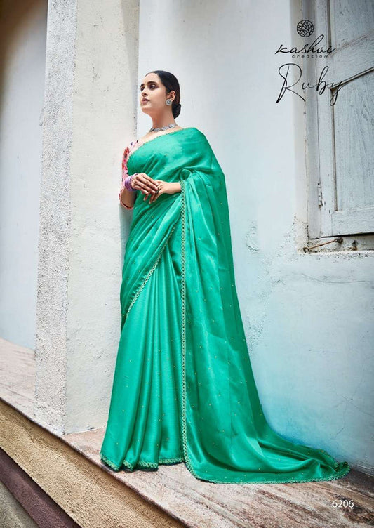 Designer Chiffon Saree with Fancy Lace