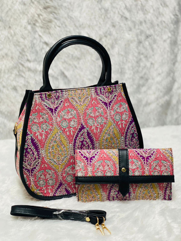 Multi Coloured Exclusive Hand Bag and Clutch Bag 2 Pcs Combo( 2 Bags)!!