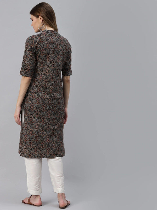 Black Floral printed Kurti