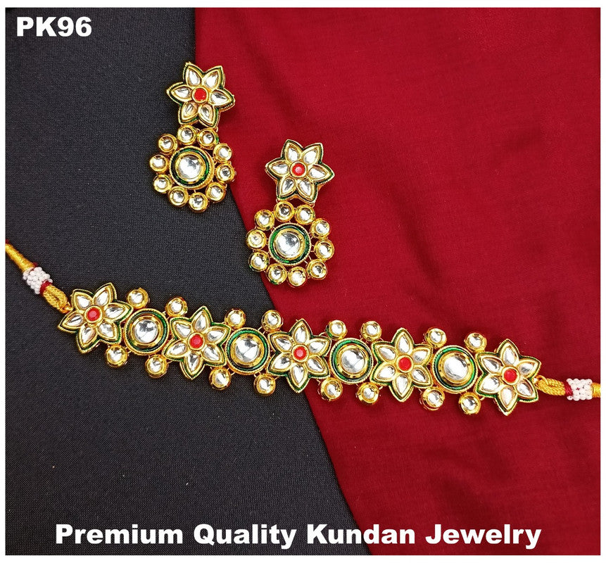 Premium Quality  Kundan Jewellery Necklace set with Ear Rings