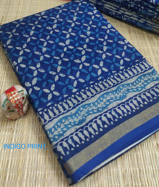 PURE COTTON SILK SAREE WITH GEOMETRICAL PRINT & PRINTED PALLU!!